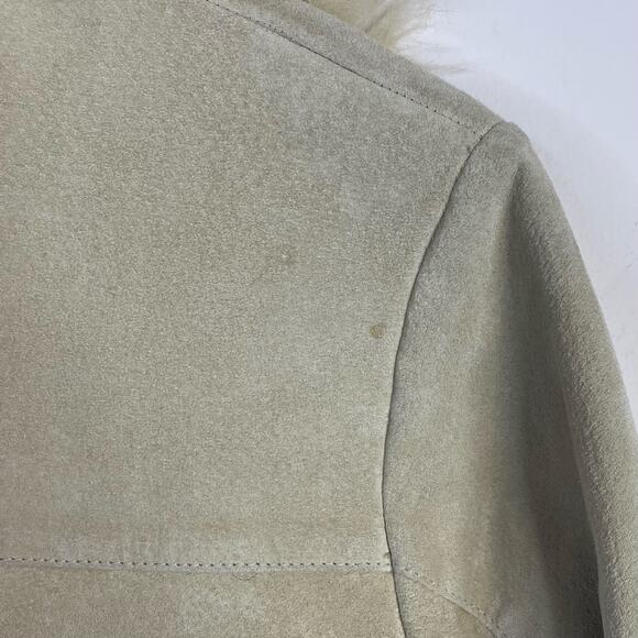 Y2K Cami Long Suede Leather Faux Fur Penny Lane Boho Glam Jacket Coat Womens XL - Picture 12 of 17